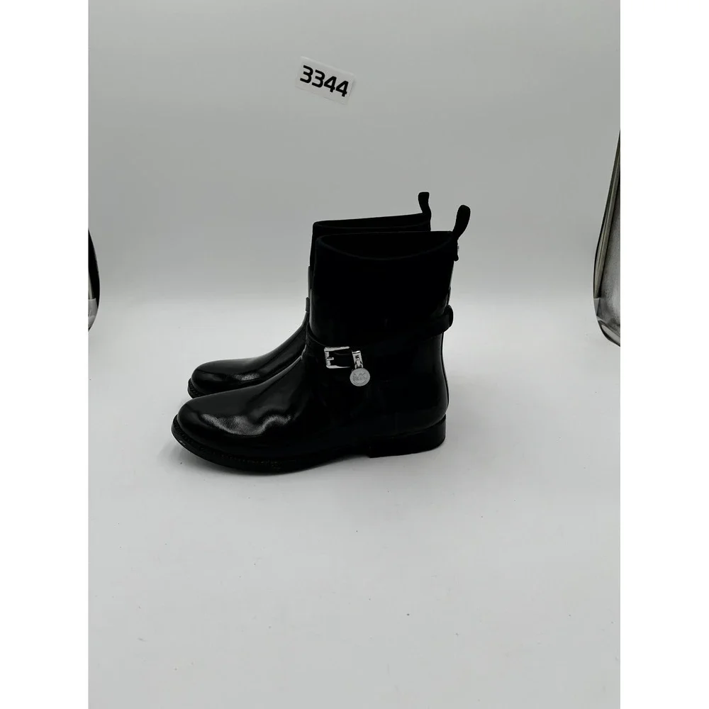 Michael Kors Fulton Harness Admiral Ankle Booties Womens 8 Black‎ Patent Leather